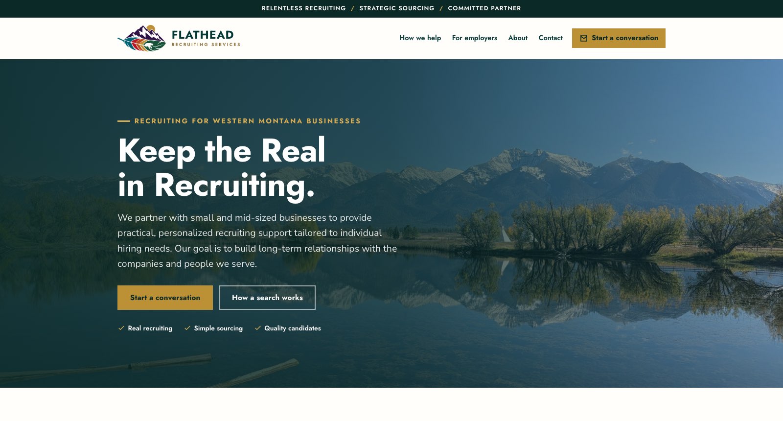 Flathead Recruiting Services website screenshot
