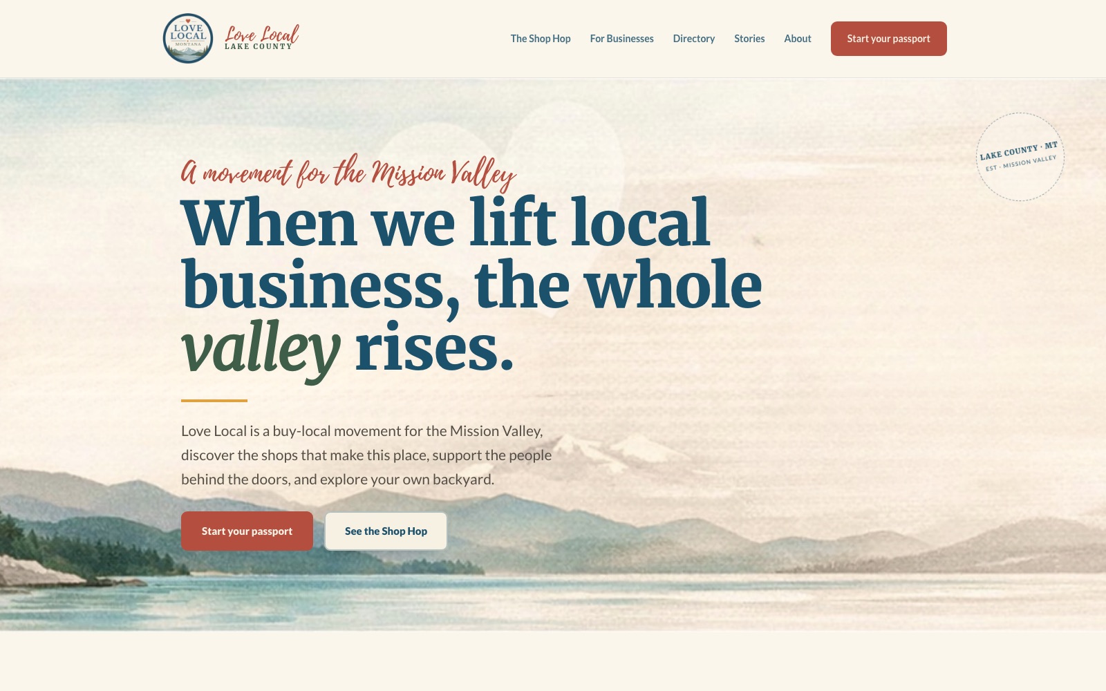 Love Local Lake County website screenshot